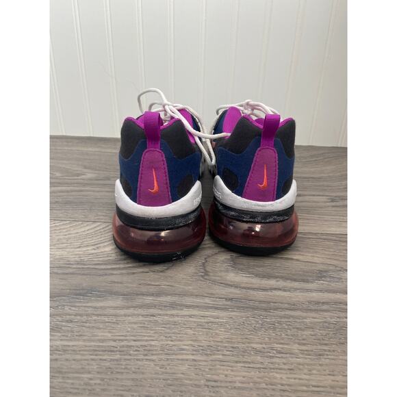 Nike Air Max 270 React GS Youth 7 Running Shoes Purple Blue White Sneakers Retro - Picture 2 of 5